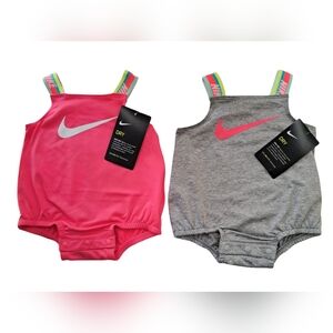Nike Baby Girl Bubble One Piece Swimsuit Romper Baby Gift Pink Or Grey Size 3M